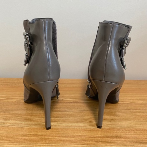 Sam & Libby Ankle Boot Women Grey Stiletto Heels Zip Up Size 9M - Picture 3 of 4